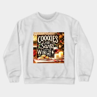 Cookies for Santa, Wine for Me Crewneck Sweatshirt